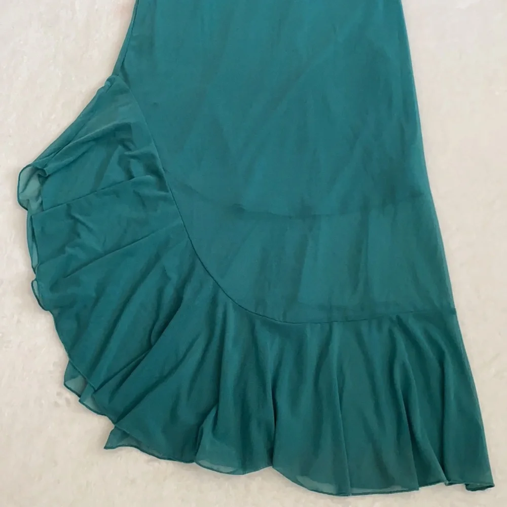{NWT} Urban Outfitters | Glamour Girl Mesh Overlay Midi Dress Teal Green/Blue S - Picture 8 of 16